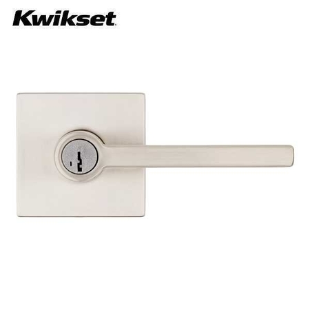 Halifax - ENTRY Lever with Square Rose / satin nickel -  KWIKSET, KWS-740HFL-SMC-SQT-15